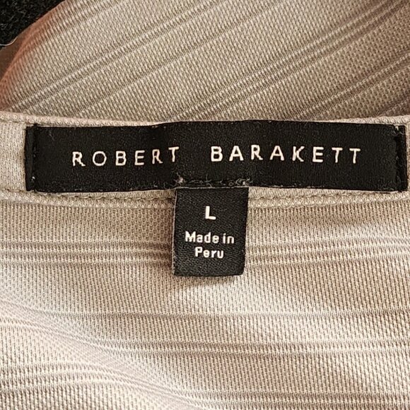 Robert Barakett Silver Striped Textured Short Sleeve Henley - Picture 3 of 3